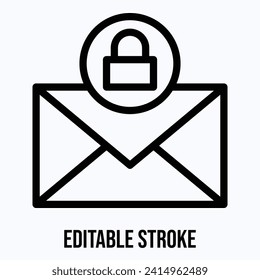 Icono del vector del servicio de correo electrónico seguro, icono del vector de mensajes