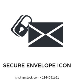 Secure Envelope icon vector isolated on white background for your web and mobile app design, Secure Envelope logo concept