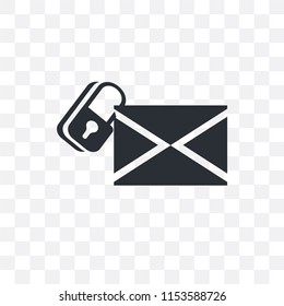 Secure Envelope vector icon isolated on transparent background, Secure Envelope logo concept