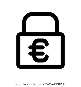 Secure Euro Currency Icon for Finance and Protection Concepts