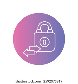 Secure exchange vector stock icon for crypto asset trading.