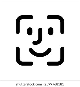 A secure Face ID recognition icon for authentication and security.
