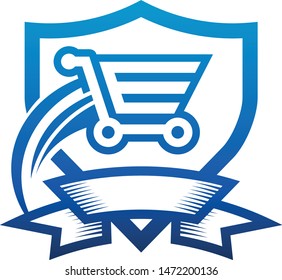 Secure and Fast Shopping Cart Icon isolated on white