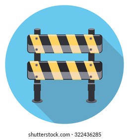 secure fence flat icon in circle