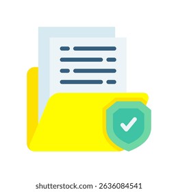 Ilustração de vetor plano do ícone de arquivo seguro