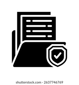 Secure File Icon Glyph Vector Illustration