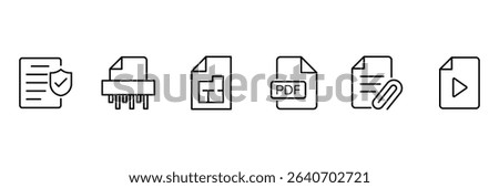 Secure file pdf attachment blueprint chip media plan document icon vector illustration for download verification design layout archive format.