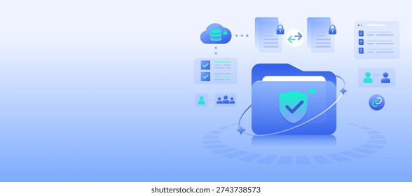 Secure File Sharing Document Management System Banner illustration