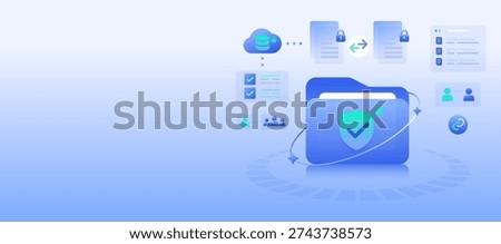 Secure File Sharing Document Management System Banner illustration
