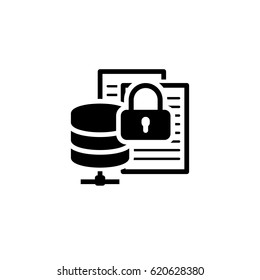 Secure File Storage Icon. Flat Design Isolated Illustration.