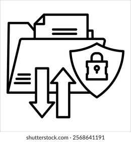 Secure File Transfer Icon Element For Design
