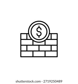 Secure Finance Through Monetary Wall Icon, Investment