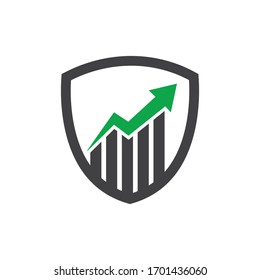 secure financial growth icon vector 