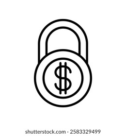 Secure Financial Protection Represented by a Locked Dollar Padlock Symbol