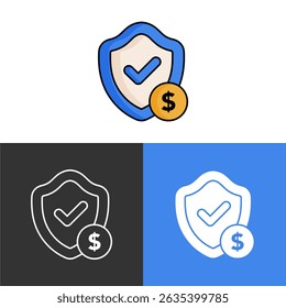 Secure Financial Shield with Dollar Icon