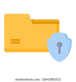 Secure flat color icon. Simple vector icon design in flat color style. Editable vector format