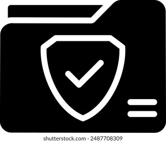 secure folder glyph icon illustration vector