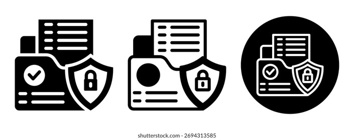 Icono de carpeta segura Colección Glifo y Ilustración vectorial mixta