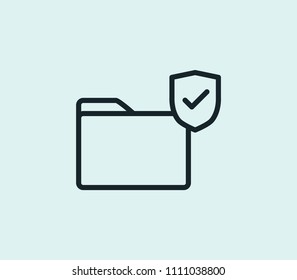 Secure folder icon line isolated on clean background. Secure folder icon concept drawing icon line in modern style. Vector illustration for your web mobile logo app UI design.