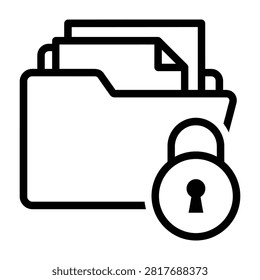 Secure folder icon representing encrypted data and file protection with protection encryption confidential security