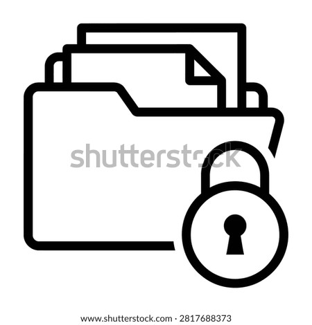 Secure folder icon representing encrypted data and file protection with protection encryption confidential security