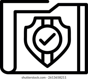 Secure Folder Line Vector Icon Design