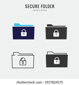 secure folder vector icon digital file storage password protected encryption