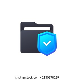 secure folder vector icon with a shield