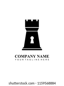 Secure fortress flat logo icon