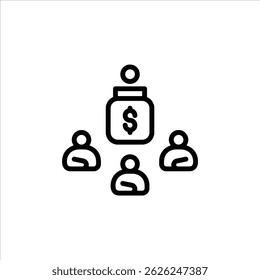 secure fund outline icon. investment line art illustration.