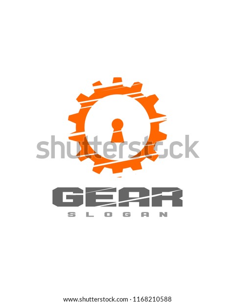 Secure and gear logo vector\
design