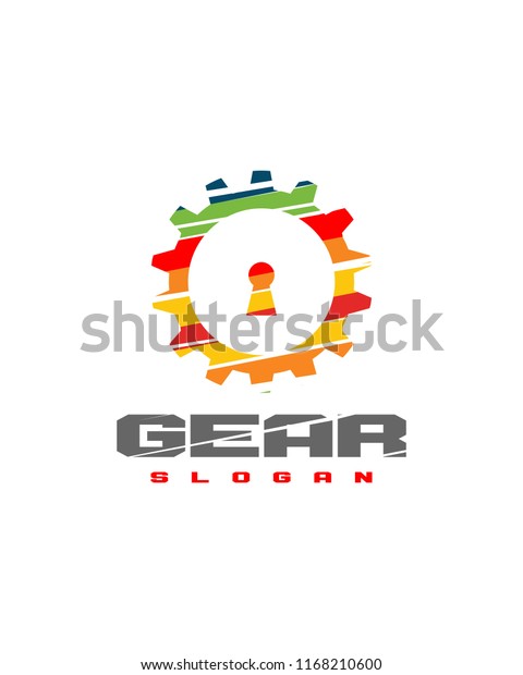 Secure and gear logo vector
design