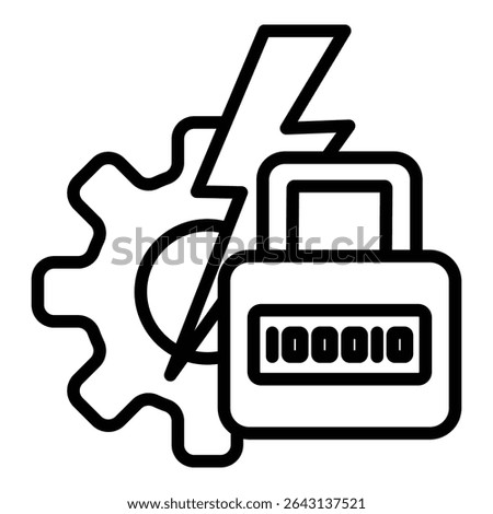 Secure Generator Icon Line Style For Various Design Purposes