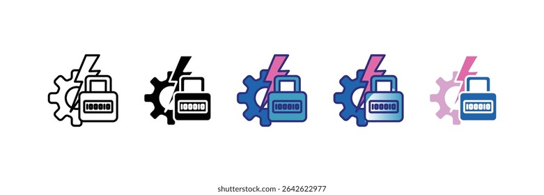Secure Generator Icon Set Multiple Style Collection