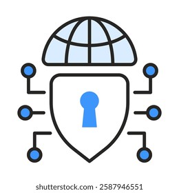 Secure Global Connection Icon – VPN Security and Encrypted Communication
