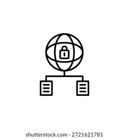 Secure Global Network Connection Icon Data Privacy System