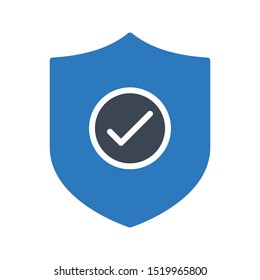 secure glyph colour line vector icon