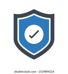 secure glyph colour vector icon