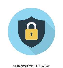 secure glyph flat vector icon