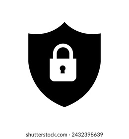 secure glyph flat vector icon simple illustration on white background..eps