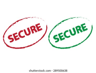 secure grunge effect. vector illustration
