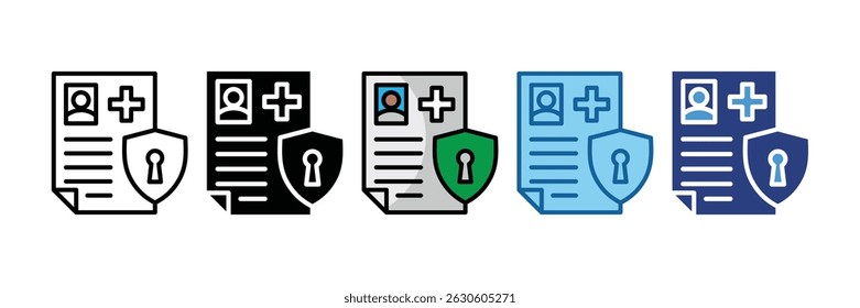 Secure Health Data Icon Element For Design