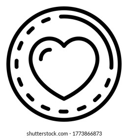 Icono de corazón seguro. Icono de vector de corazón seguro de contorno para diseño web aislado en fondo blanco