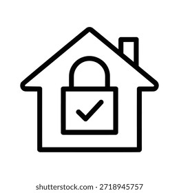 Icono de inicio seguro con candado y marca de verificación