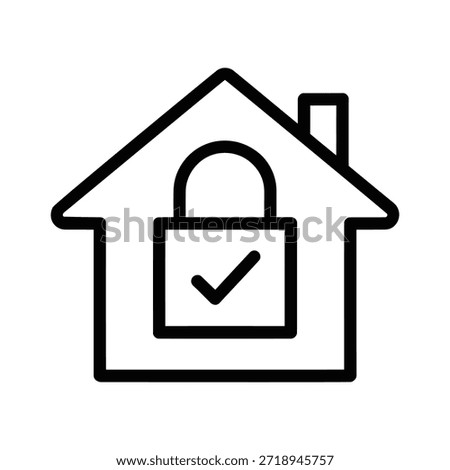 Secure Home Icon with Padlock and Checkmark