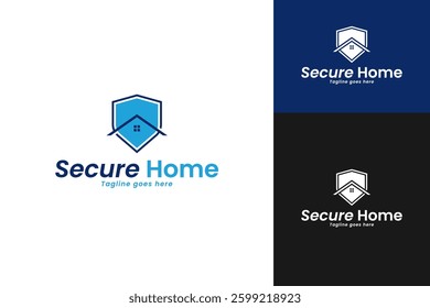 Secure home logo design template vector illustration