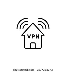 Secure home network concept illustration for vpn connection technology