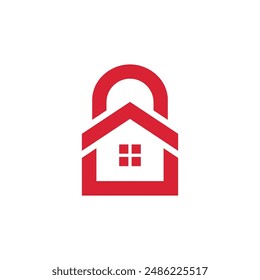 Secure Home Padlock logo vector illustration