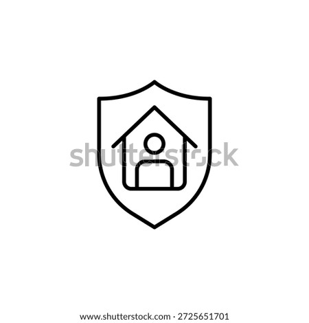 Secure Home Protection Emblem Icon Safe Dwelling Safety
