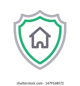 secure home thin line vector icon